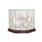 HOCKEY PUCK REAL GLASS DISPLAY CASE FOR 5 PUCKS
